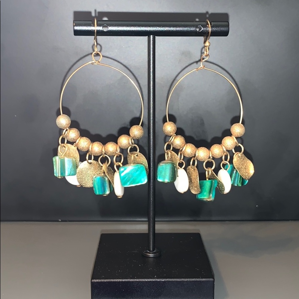 Handmade Mermaid Inspired Earrings Real Stone